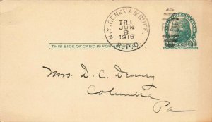 New York, Geneva & Buffalo Lehigh Valley 1916 TR 1 R. P. O. Cancel Postcard