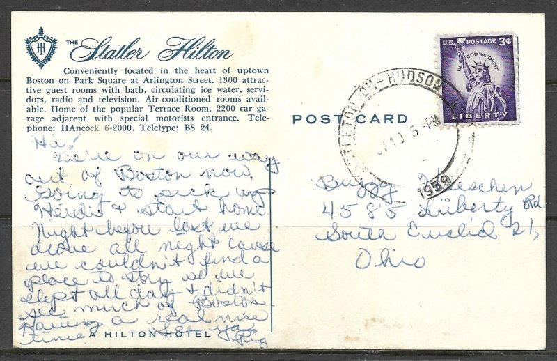 Massachusetts, Boston - The Statler Hilton - [MA-771]
