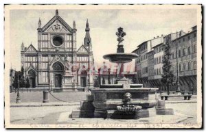 Old Postcard Firenze Basilica Di Croce Di Dante Statue