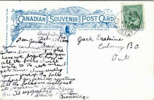 Postcard ON Canada Muskoka South Falls Near Bracebridge 1908 K13