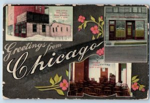 c1918 Illinois IL Postcard Greeting Chicago Multi View Coal Shed Sunday School