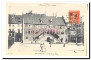 Old Postcard Mulhouse L & # City 39hotel