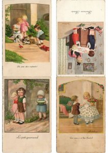 PAULI EBNER CHILDREN ARTIST SIGNED 100 VINTAGE POSTCARDS (L3450)