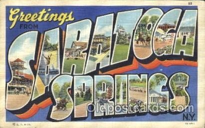 Saratoga Springs, New York, USA Large Letter Town 1946 light corner wear, pos...