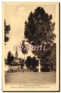 Old Postcard Chantonnay Vendee view to the bell tower taking the road of Sain...