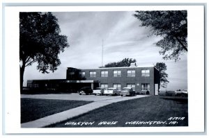 Washington Iowa IA Postcard RPPC Photo Halcyon House Cars Scene c1910's Antique