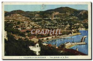 Old Postcard Villefranche Sur Mer and Port Vue Generale