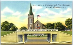 M-51339 View of Underpass & First Methodist Church Henderson North Carolina