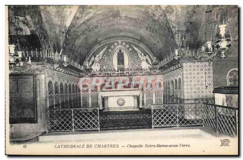 Postcard Old Cathedral of Notre Dame in ChartresChapelle Earth