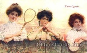 Three Queens, Tennis 1909 light wear, postal used 1909