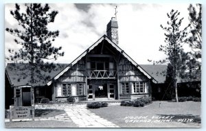 RPPC GAYLORD, Michigan MI ~ Roadside HIDDEN VALLEY SHOP 1940s Postcard
