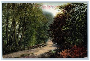 1911 Lovers Lane Highland Park Road Street Rochester New York Vintage Postcard 