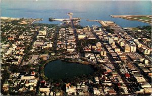 St Petersburg Skyline Florida Scenic Birds Eye View Airport Chrome Postcard 