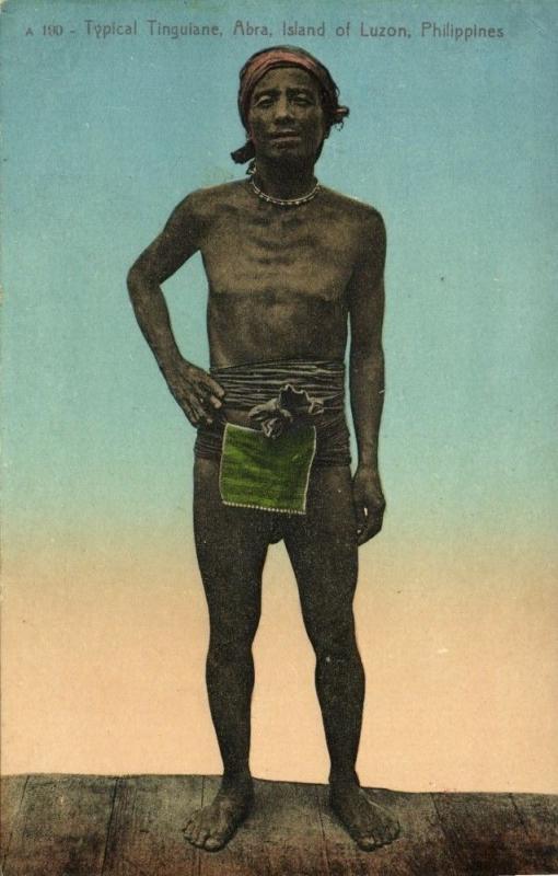 philippines, Luzon Abra, Typical Native Tinguiane Male (1910s) Postcard