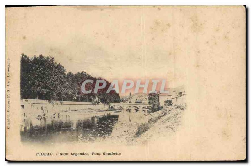 Postcard Old Figeac Quai Gambetta Pont Legendre