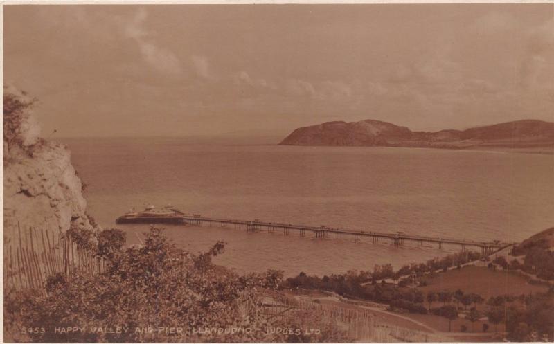 LLANDUDNO WALES UK HAPPY VALLEY AND PIER~JUDGES PHOTO POSTCARD 1900s