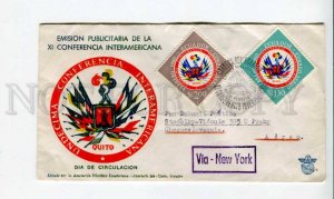 290160 ECUADOR to Czechoslovakia 1960 QUITO conference registered real post FDC