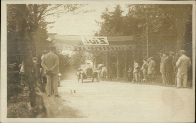 Auto Car Race? Continental Sign Banner TIRE ADV? Visible License Plate RPPC