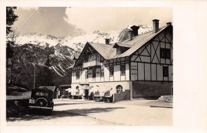 US39 postcard Austria Fernpass hotel mit Lorergruppe Tirol real photo