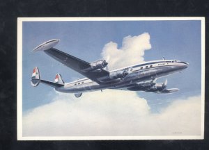 THE NETHERLANDS KLM AIRLINES LOCKHEED L-1049G ADVERTISING POSTCARD AIRPLANE
