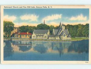 Linen CHURCH SCENE Seneca Falls New York NY L5721