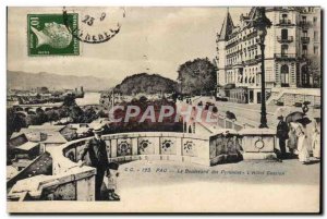 Old Postcard Pau Boulevard Des Pyrenees L & # 39Hotel Gassion