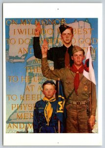 Normal Rockwell  I Will Do My Best  Cub Boy Scouts   Postcard