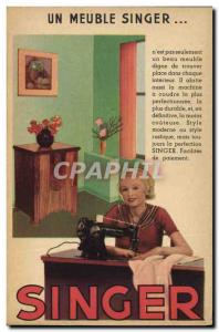 Old Postcard Singer Sewing Machine