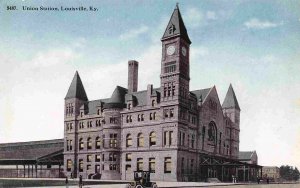 Union Station Railroad Depot Louisville Kentucky 1910c postcard