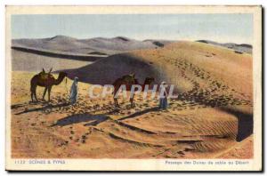 Algeria Old Postcard Scenes and Types Shifting sand dunes in desert