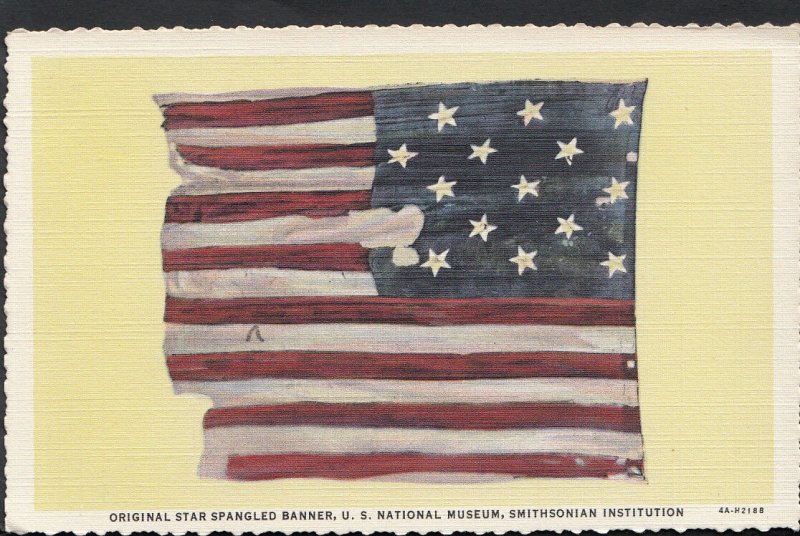 America Postcard - Original Star Spangled Banner, U.S National Museum  RS4296