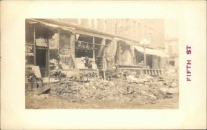 Dayton Ohio OH Flood Damage Fifth St. Stores c1910 Real Photo Postcard #1