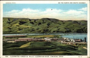 Lewiston Idaho ID Clearwater Timber Co Mills Logging Vintage Postcard