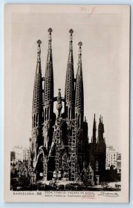 RPPC Segrada Familia BARCELONA Spain signed Zerkowitz Postcard