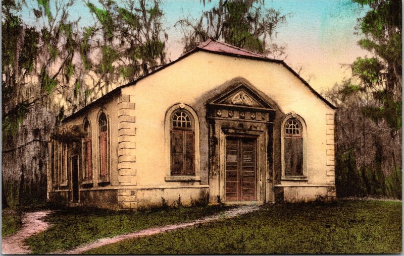 Vtg Charleston South Carolina SC James Goose Creek Church Hand Colored Postcard