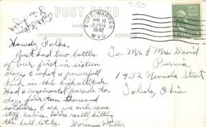 Wyoming Wy Real Photo RPPC Postcard 1942 EAST WARREN Ft Francis Theatre