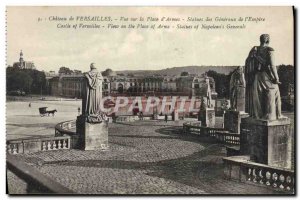 Postcard View Of Old Versailles Square D & # 39Armes Statues of generals from...