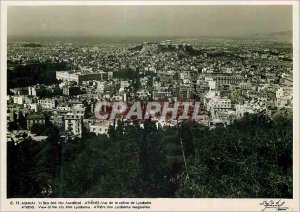 Modern Athens Postcard View of the calline of Lycobette Greece