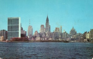 Postcard United Nations Building With New York Skyline From East River New York