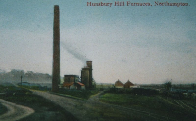 Hunsbury Hill Factory Furnaces Northampton WW1 Old Postcard