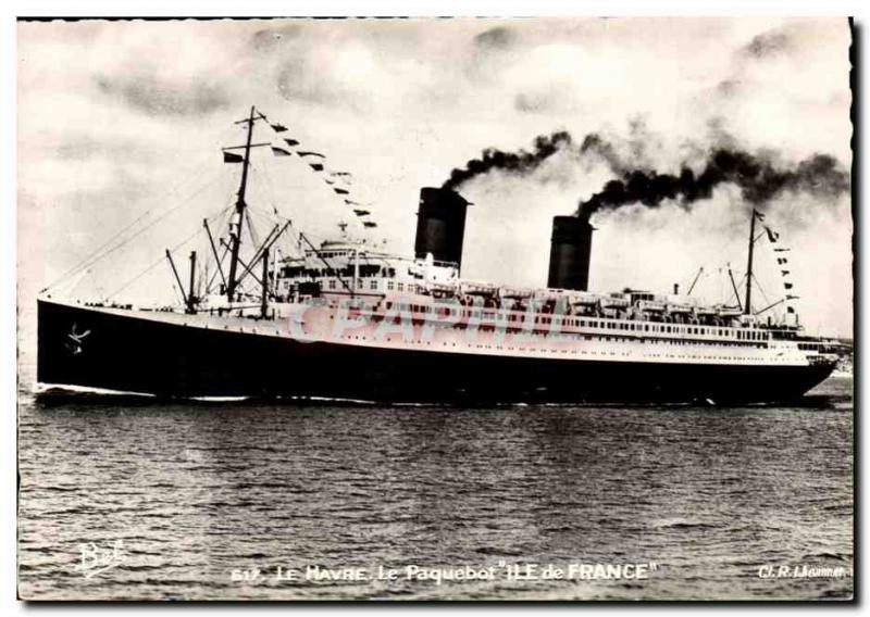 Old Postcard Le Havre Ship Ship Ile de France