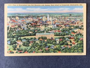 View Of Birmingham From Red Mountain Birmingham AL Linen Postcard H2050083859