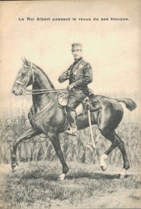 Military Le Roi Albert Passant la revue ses Troupes King Albert Belgium 06.38