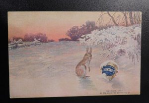 Mint USA Advertising Postcard Southern Cotton Oil Snowdrift Snow Rabbit
