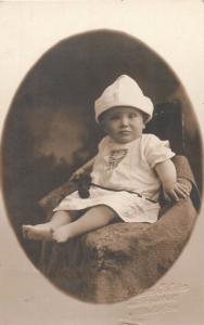 Photo postcard Abraham Istvan Miskolcz Hungary baby boy portrait children