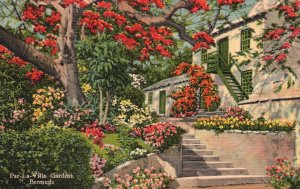 Vintage Postcard 1937 Par-La-Ville Gardens Flower Landscapes Bermuda Yankee Pub.