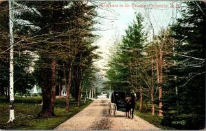 Entrance to St Stephen Cemetery New Brunswick Vintage Postcard P06