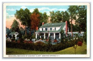 Chauncy Olcott Residence Saratoga Springs New York NY UNP WB Postcard H22