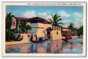 c1940 Residence Studio Henry Salem Hubbell Miami Beach Florida Vintage Postcard