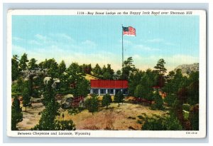 Vintage Boy Scout Lodge, Laramine, Wyoming Postcard F116E